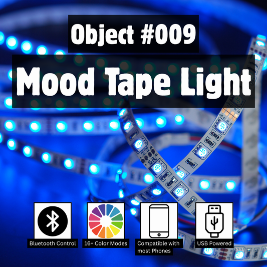 Object #009 – Mood Tape Light Found in the corner of a forgotten bedroom. Still glowing.